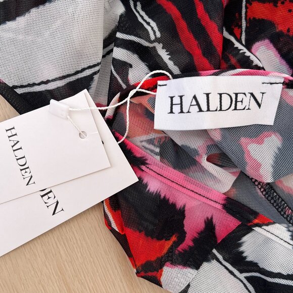 NWT Halden The Athena Luxury Stretch Mesh Butterfly Maxi Dress OS/M Goddesscore - Picture 7 of 16